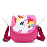 Toddlers Kids Rainbow Unicorn Wings Crossbody Shoulder Canvas Handbag