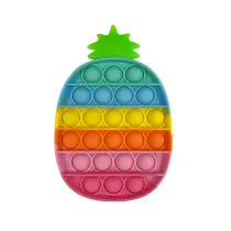 Rainbow Fruit Pineapple Carrot Strawberry Pop It Fidget Toy Bubble Sensory Fidget Toy Stress Relief For Kids & Adult