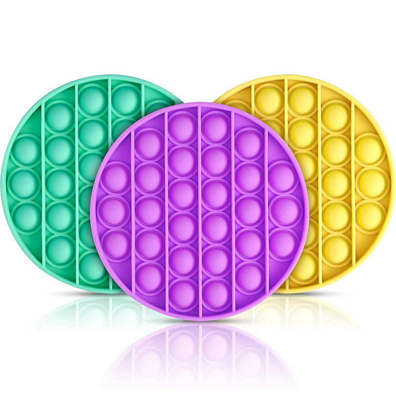 Rainbow Circle Geometry Pop It Fidget Toy Push Pop Bubble Sensory Fidget Toy Stress Relief For Kids & Adult