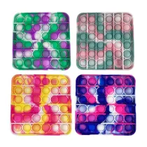 Tie-dyed Color Square Pop It Fidget Toy Push Pop Bubble Sensory Fidget Toy Stress Relief For Kids & Adult