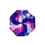 Octagon Tie-dyed Color Pop It Fidget Toy Push Pop Bubble Sensory Fidget Toy Stress Relief For Kids & Adult