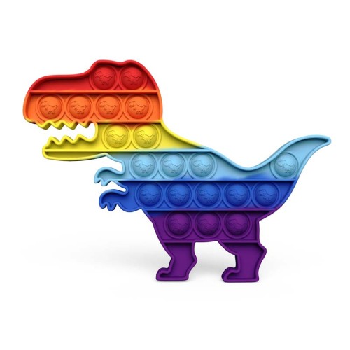 Rainbow Dinosaur Pop It Fidget Toy Push Pop Bubble Sensory Fidget Toy Stress Relief For Kids & Adult