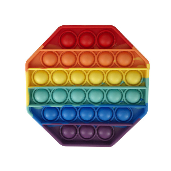 Rainbow Octagon Geometry Pop It Fidget Toy Push Pop Pop Bubble Sensory Fidget Toy Stress Relief For Kids & Adult
