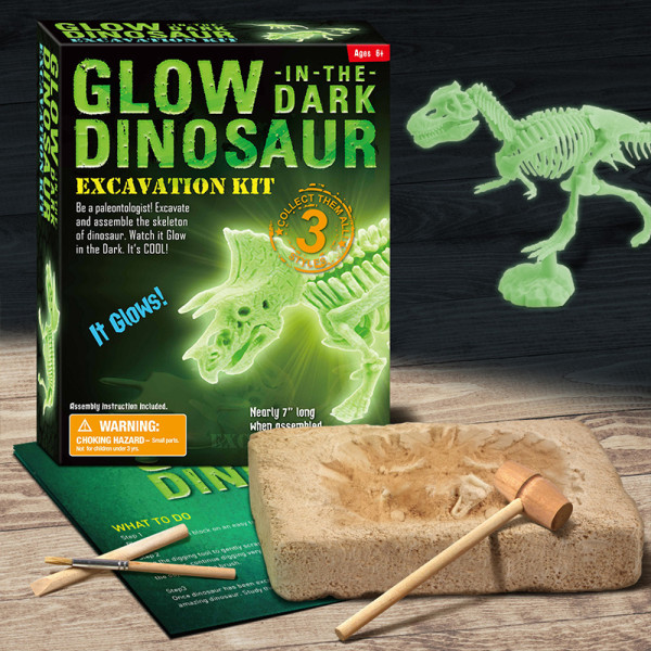 Luminous Dinosaur Triceratops Discovery Dig Kit Science Education Toys For Kids Teens