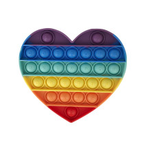 Rainbow Heart Push Pop It Fidget Toy Pop Bubble Sensory Fidget Toy Stress Relief For Kids & Adult