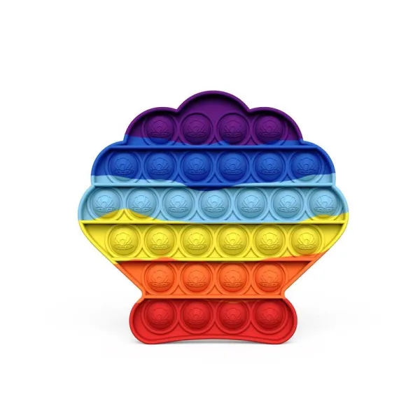 Rainbow Shell Pop It Fidget Toy Push Pop Bubble Sensory Fidget Toy Stress Relief For Kids & Adult
