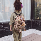 Kindergarten School Backpack Cartoon Animal Lion Plush Schoolbags With Doll