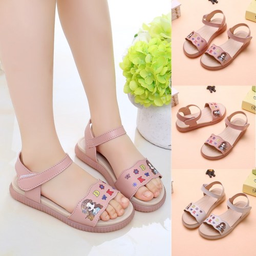 Kid Girl Prints Little Girl Butterfly Letters Open-Toed Sandals Shoes