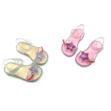 Kid Girls LED Sequins Rainbow Flash Star Jelly Flat Sandals Shoes