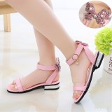 Kid Girl 3D Jewelry Sequins Butterfly Open-Toed Sandals Shoes