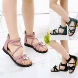 Kid Girl 3D Flower Cut Out Open-Toed Soft Bottom Sandals Shoes