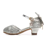 Kid Girl 3D Butterfly Gold Tassels High Heels Pumps Girls Dress Shoes