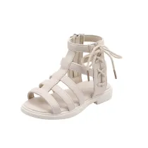 Kid Girl Gladiator Strappy Zip Sandals Shoes