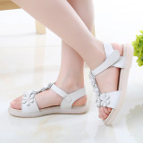 Kid Girl 3D Pearls Flowers Open-Toed Sandals Shoes