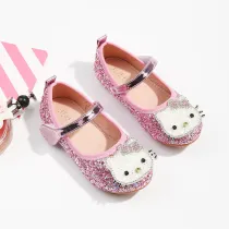 Kid Girls Diamond Sequins Crystal Flats Dress Shoes