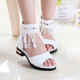 Kid Girl Lace Tassel Open-Toed Sandals Shoes