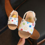 Kid Girl Flowers Plaid Open-Toed Beach Sandals Shoes