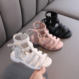 Kid Girl Gladiator Strappy Zip Sandals Shoes