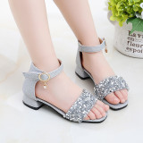 Kid Girl Sequins Open-Toed Soft Bottom Sandals Shoes