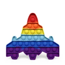 Rainbow Airplane Pop It Fidget Toy Push Pop Bubble Sensory Fidget Toy Stress Relief For Kids & Adult