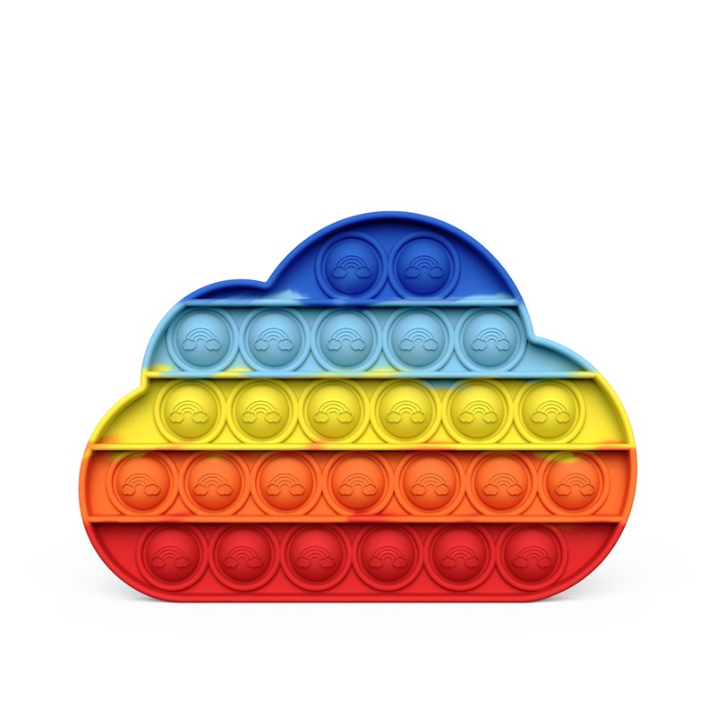 Rainbow Cloud Pop It Fidget Toy Push Pop Bubble Sensory Fidget Toy Stress Relief For Kids & Adult