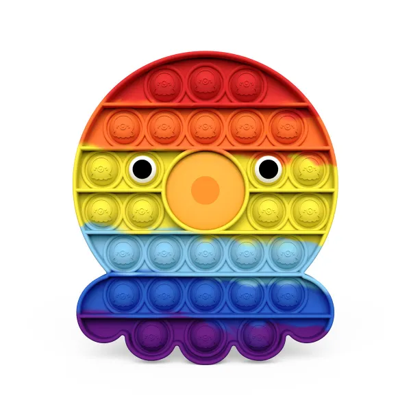 Rainbow Octopus Crab Pop It Fidget Toy Push Pop Bubble Sensory Fidget Toy Stress Relief For Kids & Adult