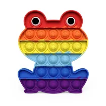 Rainbow Frog Pop It Fidget Toy Push Pop Bubble Sensory Fidget Toy Stress Relief For Kids & Adult