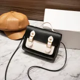 Women Crossbody Color Block PU Square Handbags