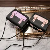 Women Crossbody Color Block PU Square Handbags