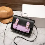 Women Crossbody Color Block PU Square Handbags