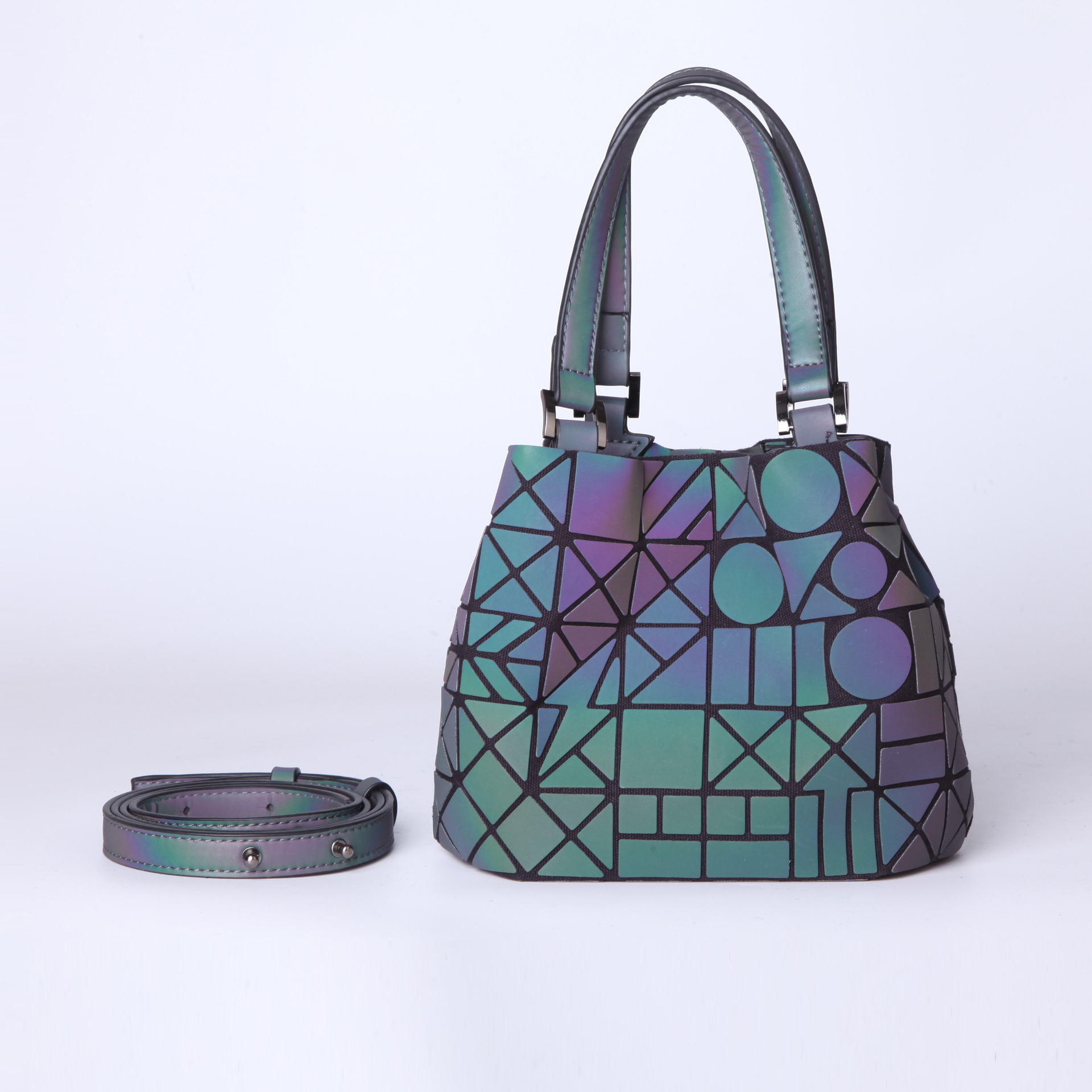Women Shoulder Bags Luminous Holographic Large Tote Handbags