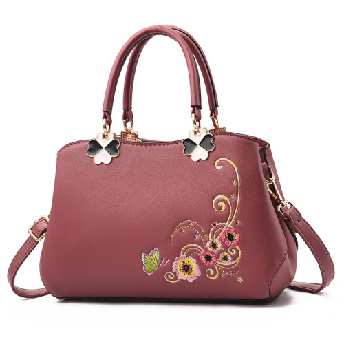 Women Embroidered Flowers Crossbody Shoulder Large Tote Handbags