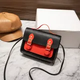 Women Crossbody Color Block PU Square Handbags