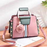 Women Pearls Pompom Color Matching Crossbody Large Tote Bags
