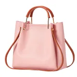 Women Shoulder Bags Solid Color Bucket Large Tote Bags