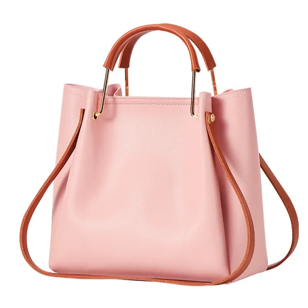 Women Shoulder Bags Solid Color Bucket Large Tote Bags