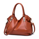 Women Solid Color Handbag Crossbody PU Large Tote Bags