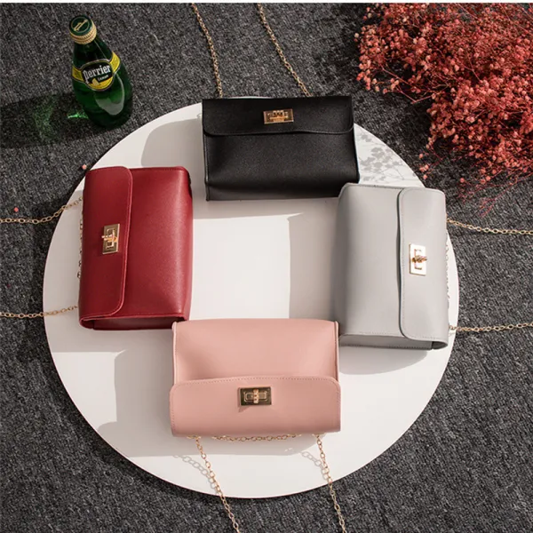 Women Shoulder Bags Crossbody Solid Color Chain Square Handbags