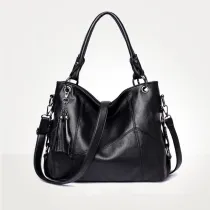 Women Shoulder Strap Bags Solid Color Pendant Large Tote Bags