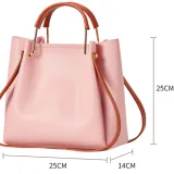 Women Shoulder Bags Solid Color Bucket Large Tote Bags