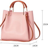 Women Shoulder Bags Solid Color Bucket Large Tote Bags
