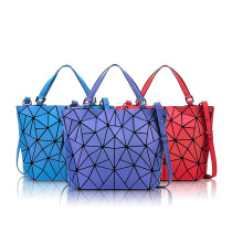 Women Crossebody Luminous Holographic Geometric Bucket Large Tote Handbags
