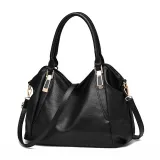 Women Solid Color Handbag Crossbody PU Large Tote Bags