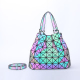Women Crossebody Shoulder Bags Luminous Holographic Geometric Large Tote Handbags