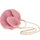 Women Crossbody Clip Plush Rabbit Ear Handbag