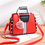 Women Pearls Pompom Color Matching Crossbody Large Tote Bags