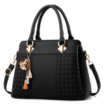 Women Gold Rose Tassels Pendant Crossbody Shoulder Large Tote Bags