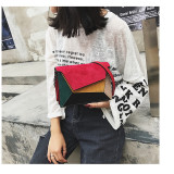 Women Suede Color Matching Square Crossbody Handbags