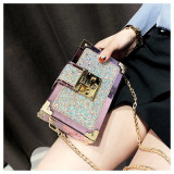Women Crossbody Glitter Patchwork Diamond Square Handbags