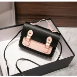 Women Crossbody Color Block PU Square Handbags